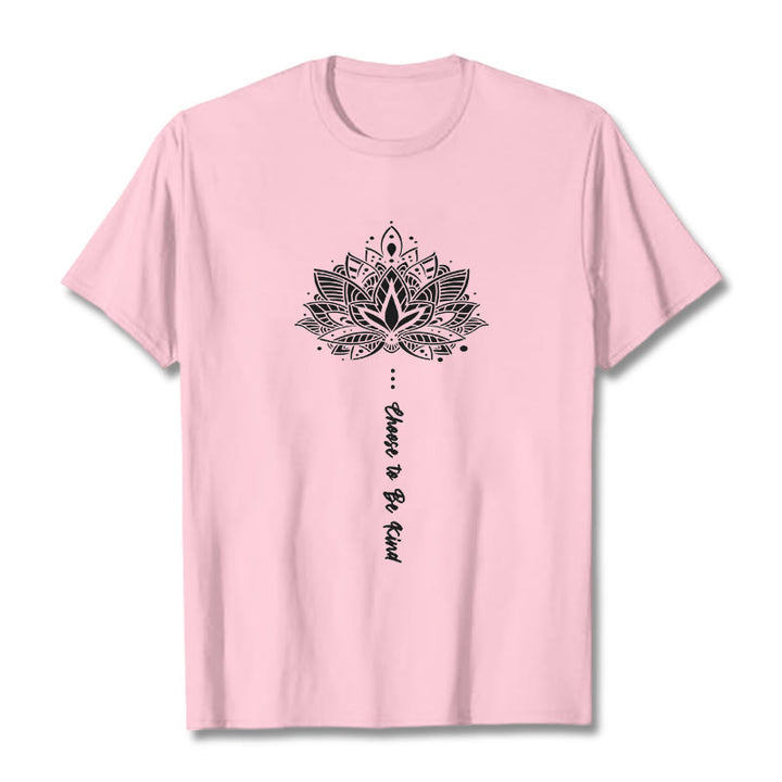 T-shirt à fleurs géométriques « Choisissez d'être gentil » Buddha Stones - Rose clair - 2XL - image 12