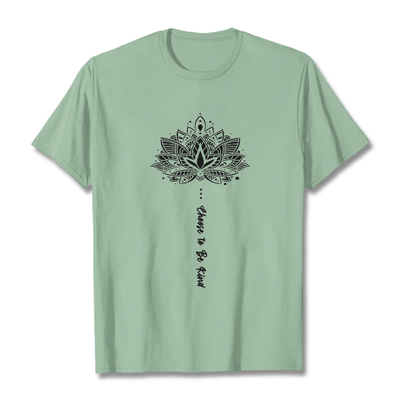 T-shirt à fleurs géométriques « Choisissez d'être gentil » Buddha Stones - Vert pâle - 2XL - image 14