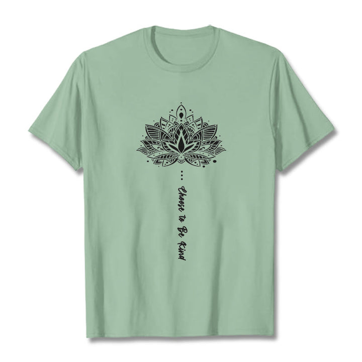 T-shirt à fleurs géométriques « Choisissez d'être gentil » Buddha Stones - Vert pâle - 2XL - image 14