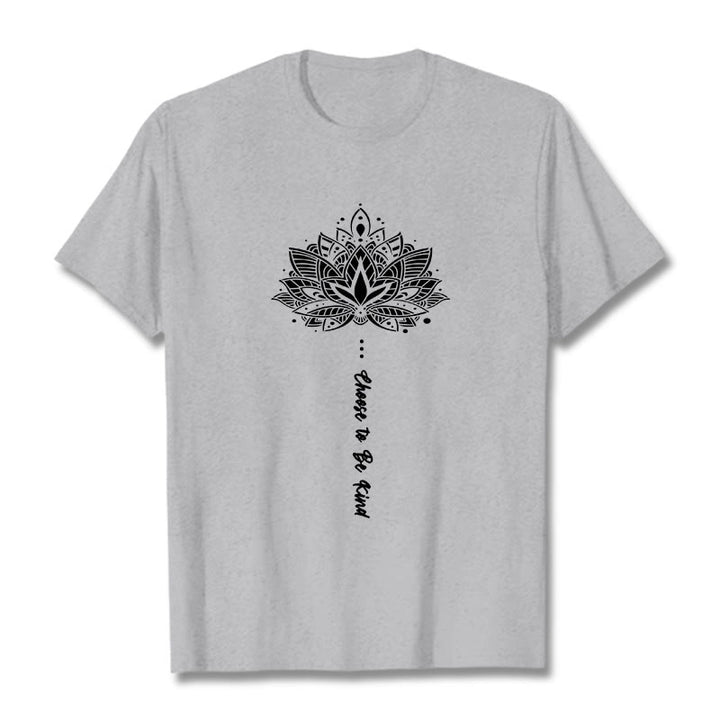 T-shirt à fleurs géométriques « Choisissez d'être gentil » Buddha Stones - Gris clair - 2XL - image 19