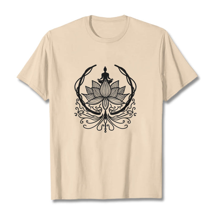 T-shirt Bouddha assis dans une fleur de lotus Buddha Stones en méditation - Bisque - 2XL - image 10