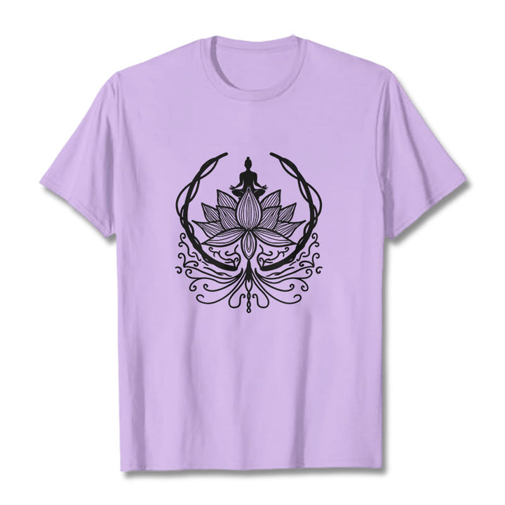 T-shirt Bouddha assis dans une fleur de lotus Buddha Stones en méditation - Prune - 2XL - image 16