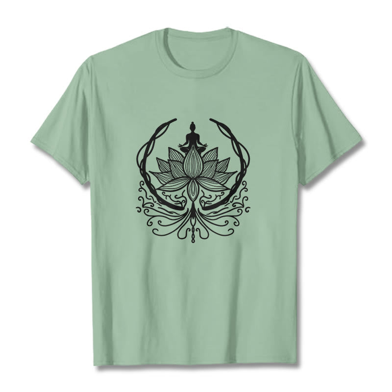 T-shirt Bouddha assis dans une fleur de lotus Buddha Stones en méditation - Vert pâle - 2XL - image 14
