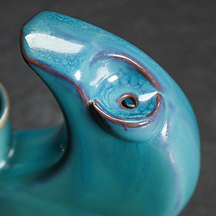 Fontaine à fumée à reflux en céramique avec croissant de lune bleu et Buddha Stones, chandelier de méditation, brûleur d'encens décoratif - image 10