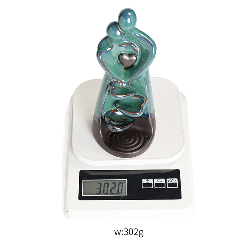 Fontaine à fumée à reflux en céramique représentant un couple amoureux en Buddha Stones , décoration pour la guérison et l'encens - image 12