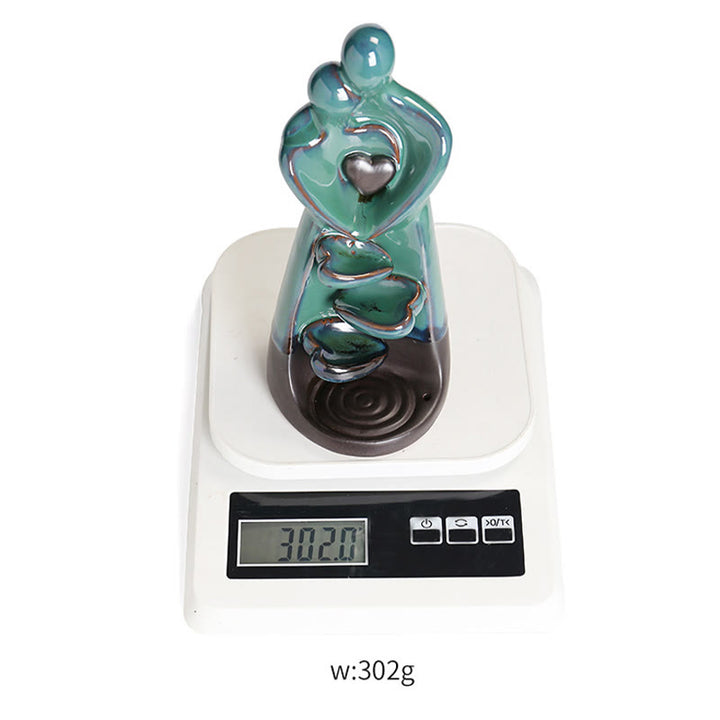 Fontaine à fumée à reflux en céramique représentant un couple amoureux en Buddha Stones , décoration pour la guérison et l'encens - image 12