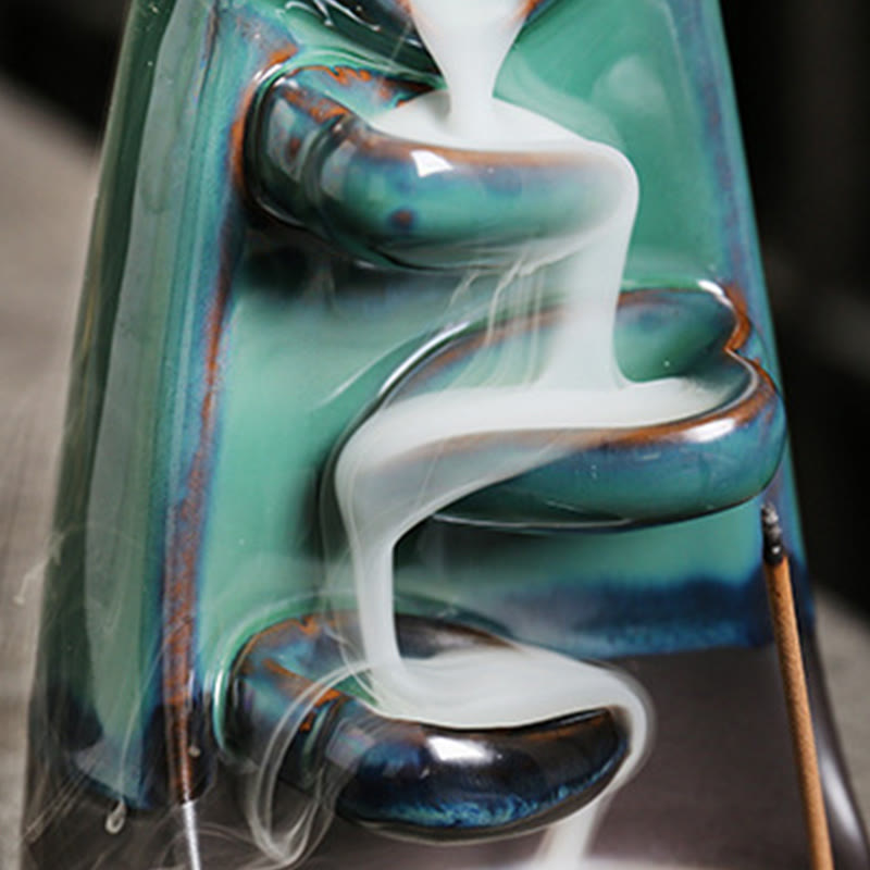 Fontaine à fumée à reflux en céramique représentant un couple amoureux en Buddha Stones , décoration pour la guérison et l'encens - image 9