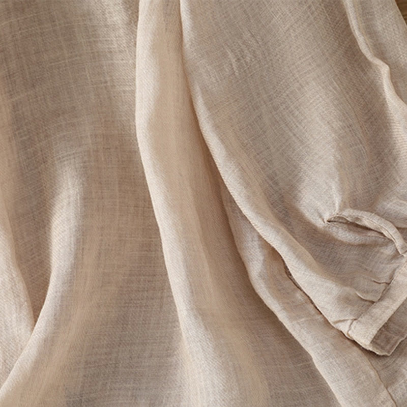 Chemise décontractée à simple boutonnage et col en V pour femme, en polyester, avec broderie Buddha Stones - image 25