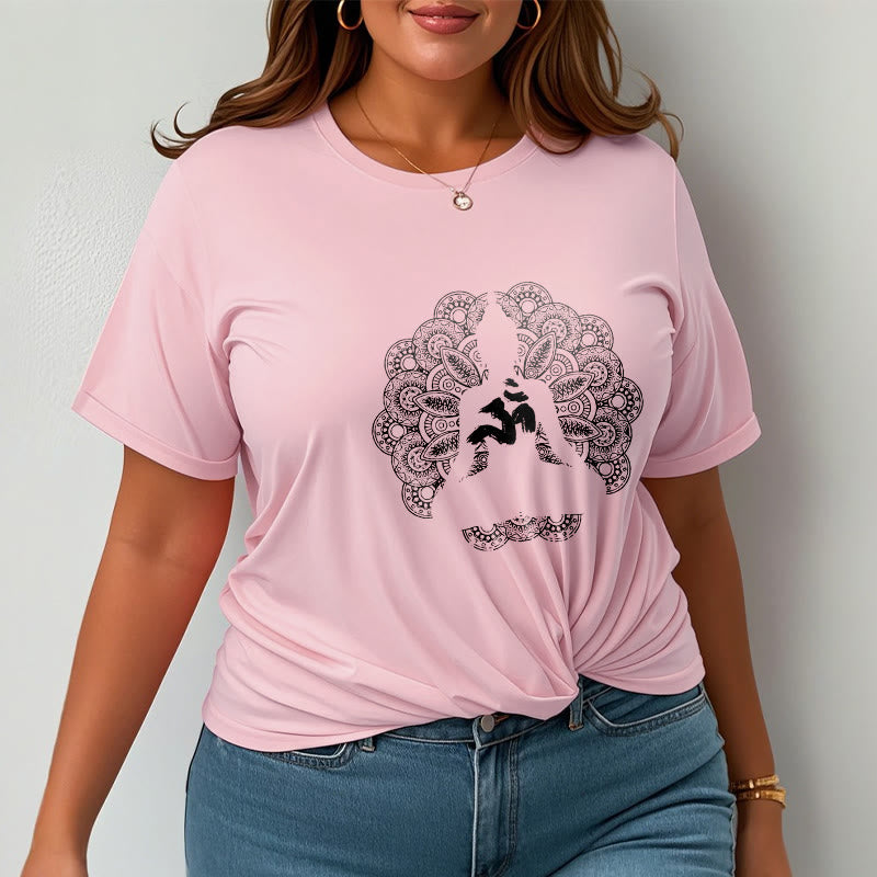 T-shirt à motif de Buddha Stones, symbole Om, mandala, couleur pure - image 13