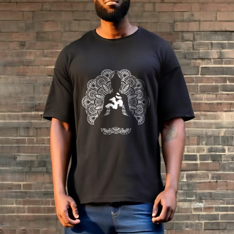 T-shirt à motif de Buddha Stones, symbole Om, mandala, couleur pure - image 2