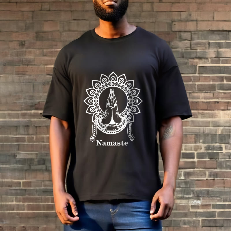 T-shirt avec Buddha Stones, Namaste, geste, motif Mandala - image 2