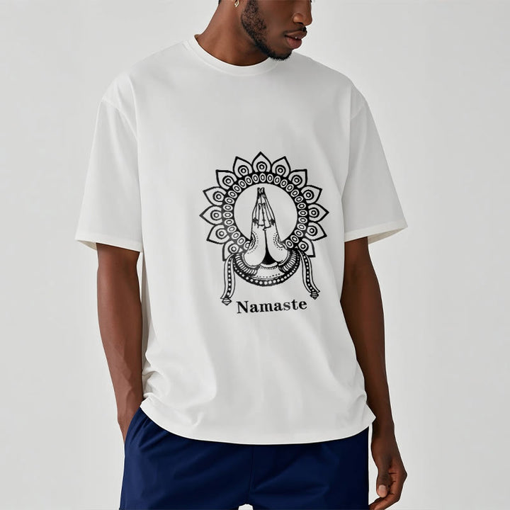 T-shirt avec Buddha Stones, Namaste, geste, motif Mandala - image 6