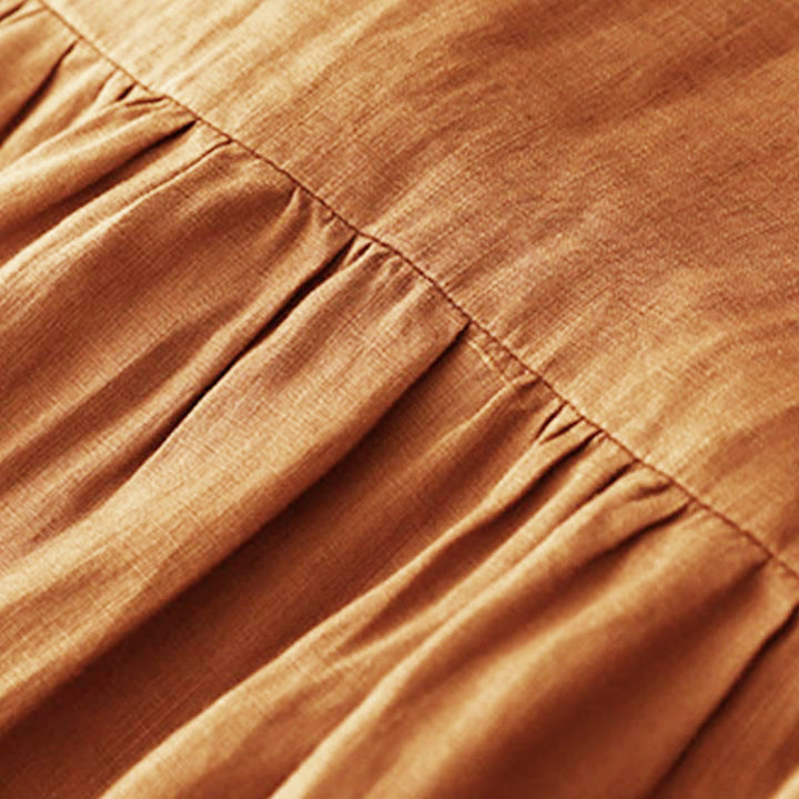 Robe mi - longue décontractée à manches courtes et bretelles à nœud papillon pour femme avec poches - image 3