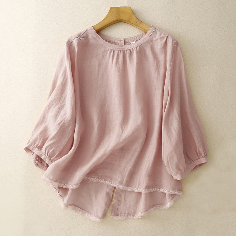 T-shirt décontracté à col ras du cou pour femme, motif Buddha Stones , en coton et polyester - Rose - US14，UK/AU18，EU46 (2XL) - image 1