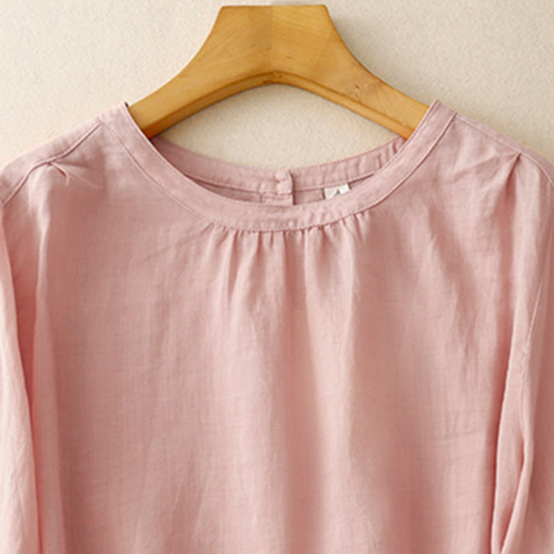 T-shirt décontracté à col ras du cou pour femme, motif Buddha Stones , en coton et polyester - image 1