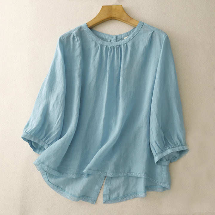 T-shirt décontracté à col ras du cou pour femme, motif Buddha Stones , en coton et polyester - Bleu ciel clair - US14，UK/AU18，EU46 (2XL) - image 7
