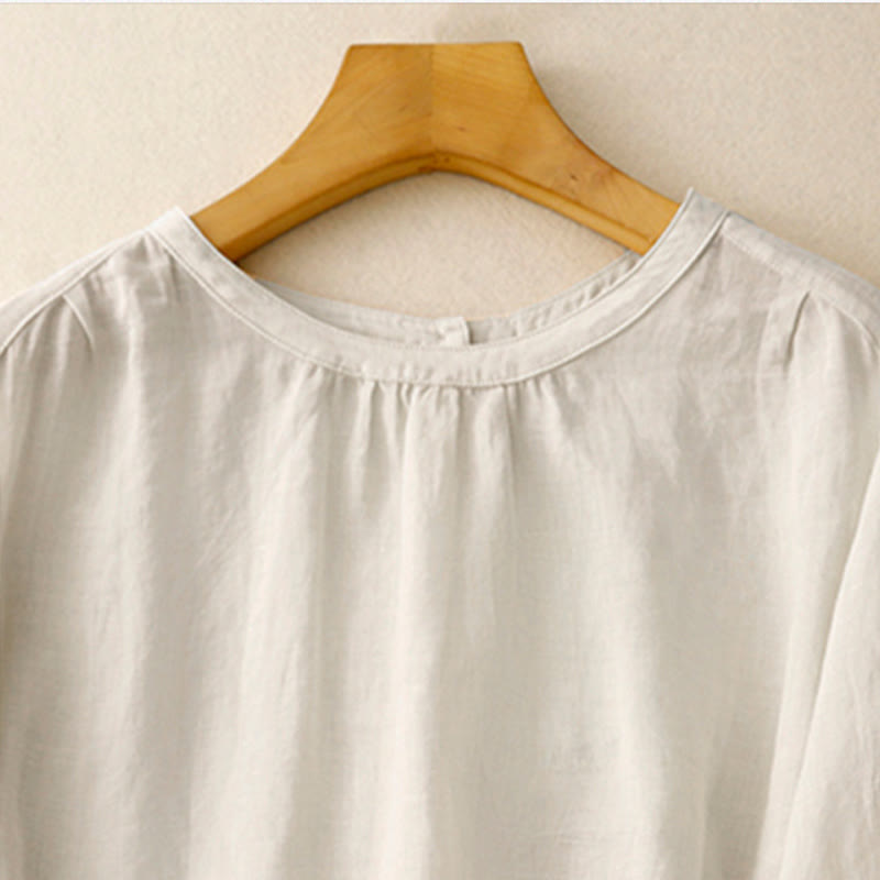 T-shirt décontracté à col ras du cou pour femme, motif Buddha Stones , en coton et polyester - image 15