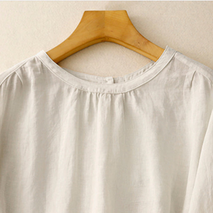 T-shirt décontracté à col ras du cou pour femme, motif Buddha Stones , en coton et polyester - image 15