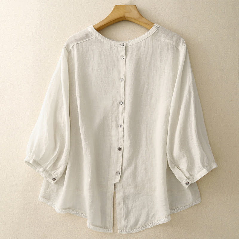 T-shirt décontracté à col ras du cou pour femme, motif Buddha Stones , en coton et polyester - Beige - US14，UK/AU18，EU46 (2XL) - image 13