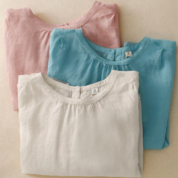 T-shirt décontracté à col ras du cou pour femme, motif Buddha Stones , en coton et polyester - image 22