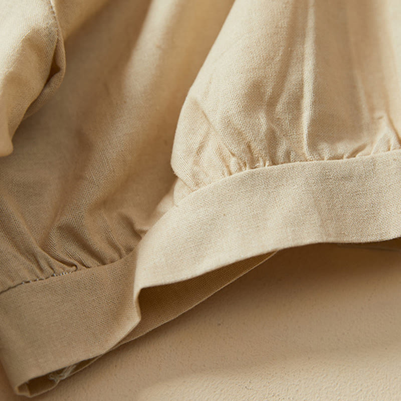 T-shirt décontracté à manches courtes en coton et lin pour femme avec Buddha Stones - image 11