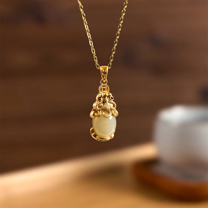 Collier pendentif en jade blanc PiXiu avec Buddha Stones , porte-bonheur et richesse - image 3