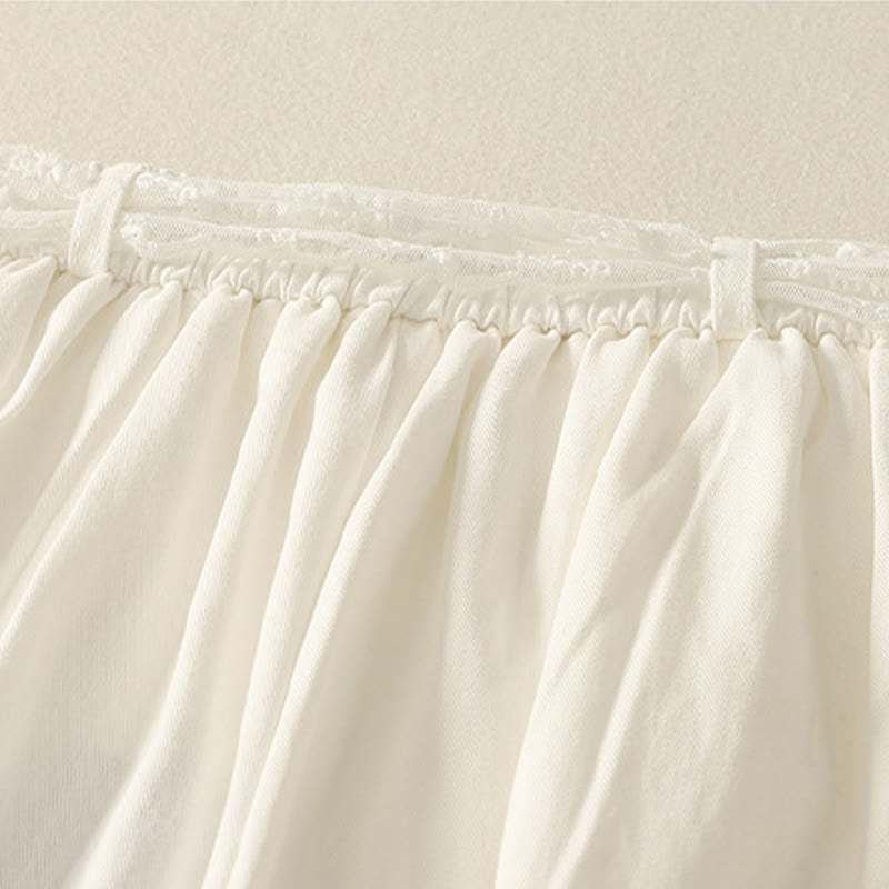 Pantalon large en coton avec poches et ceinture en dentelle de couleur Buddha Stones pour femme - image 9