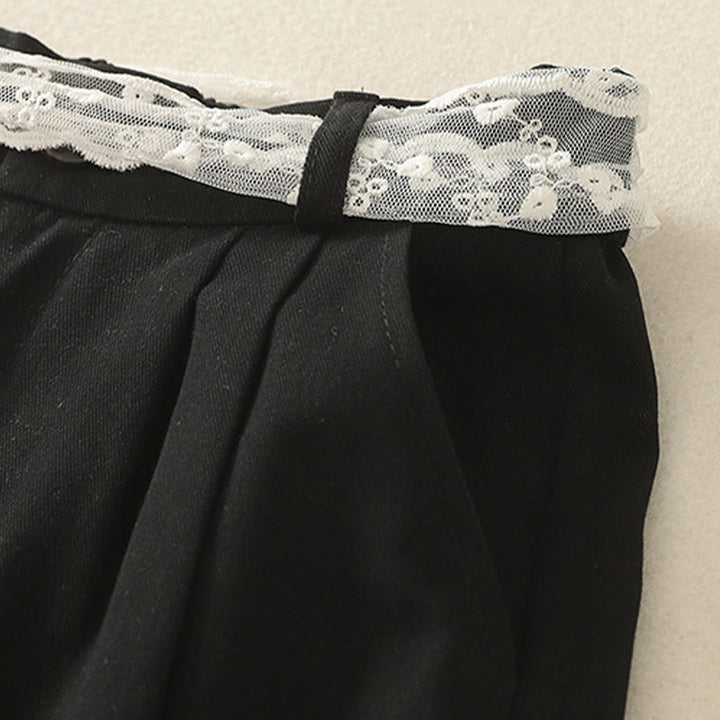 Pantalon large en coton avec poches et ceinture en dentelle de couleur Buddha Stones pour femme - image 20