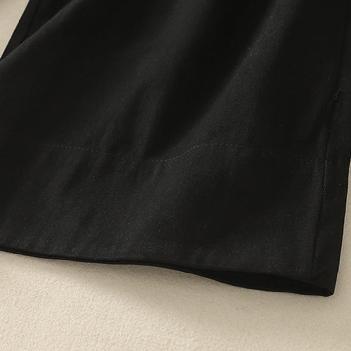 Pantalon large en coton avec poches et ceinture en dentelle de couleur Buddha Stones pour femme - image 21