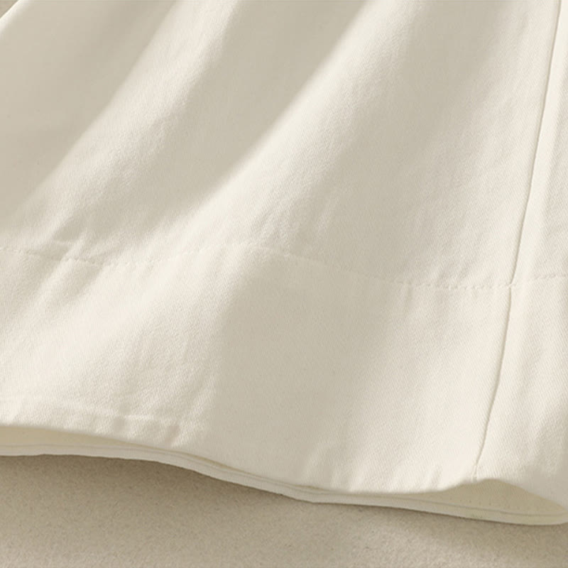 Pantalon large en coton avec poches et ceinture en dentelle de couleur Buddha Stones pour femme - image 15