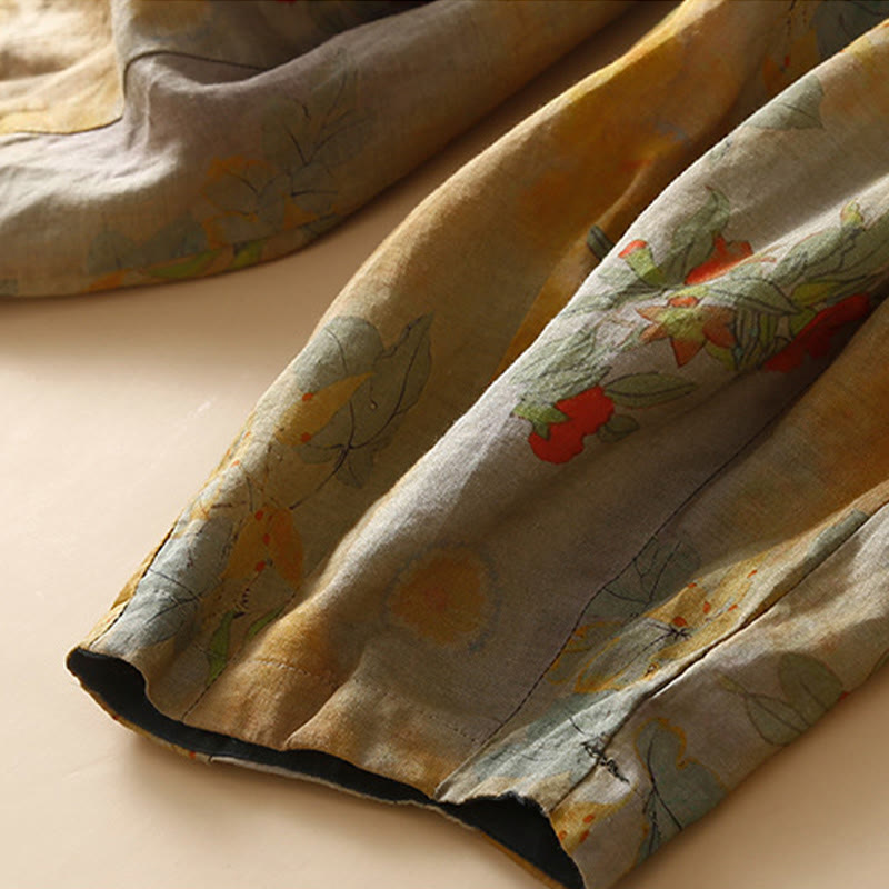 Pantalon sarouel pour femme avec poches, style rétro décontracté chinois , Buddha Stones grenouille et boutons - image 5