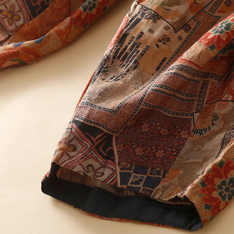 Pantalon sarouel pour femme avec poches, style rétro décontracté chinois , Buddha Stones grenouille et boutons - image 19