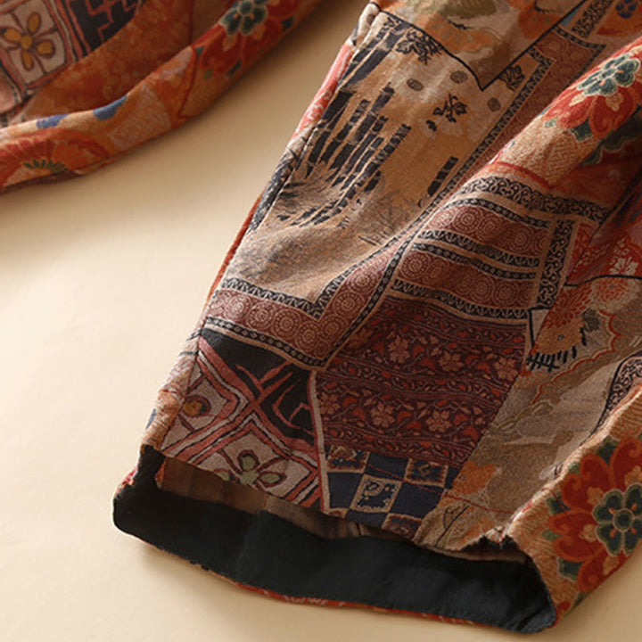Pantalon sarouel pour femme avec poches, style rétro décontracté chinois , Buddha Stones grenouille et boutons - image 20