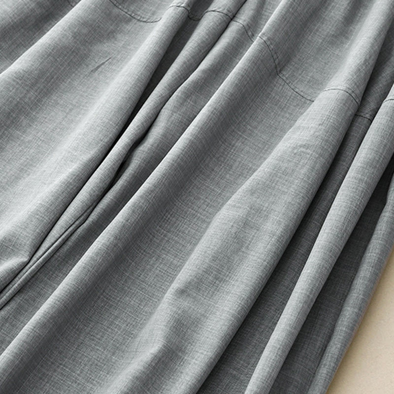 Pantalon large en coton et lin avec poches pour femme Buddha Stones, bleu acier clair uni - image 5