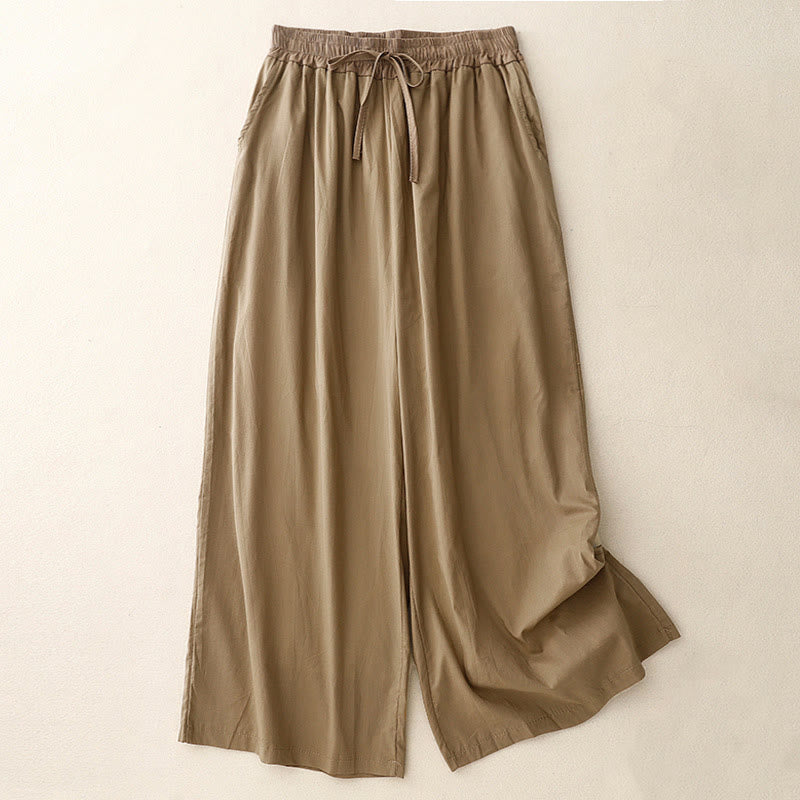 Pantalon large à cordon de serrage et poches pour femme, motif Buddha Stones, couleurs contrastées - Kaki foncé - US8-10，UK/AU12-14，EU40-42 (2XL) - image 7