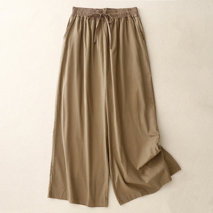 Pantalon large à cordon de serrage et poches pour femme, motif Buddha Stones, couleurs contrastées - Kaki foncé - US8-10，UK/AU12-14，EU40-42 (2XL) - image 7