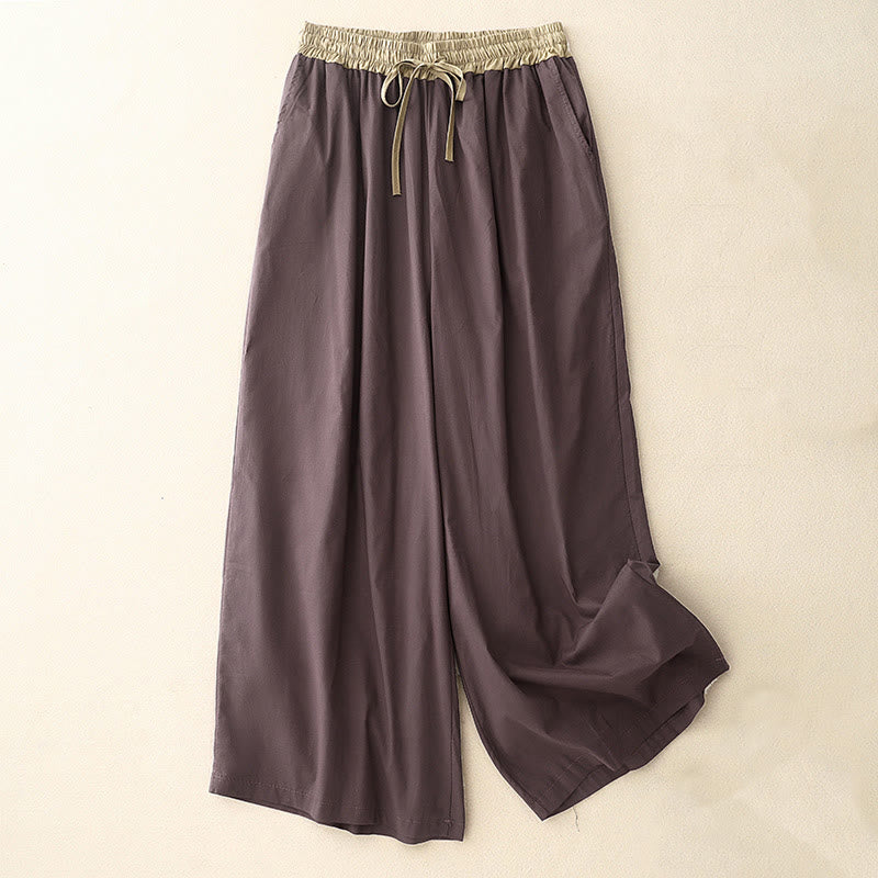 Pantalon large à cordon de serrage et poches pour femme, motif Buddha Stones, couleurs contrastées - Magenta foncé - US8-10，UK/AU12-14，EU40-42 (2XL) - image 19