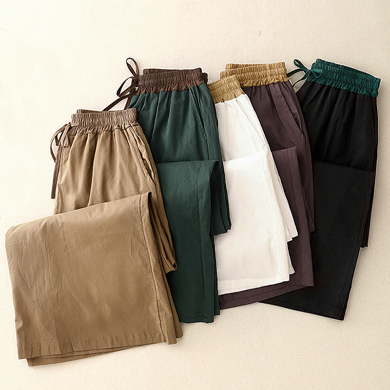 Pantalon large à cordon de serrage et poches pour femme, motif Buddha Stones, couleurs contrastées - image 24