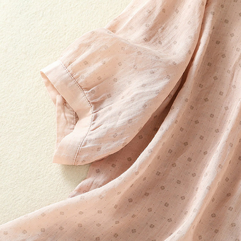 Chemise femme à manches mi-longues et boutons floraux imprimés de Buddha Stones - image 31