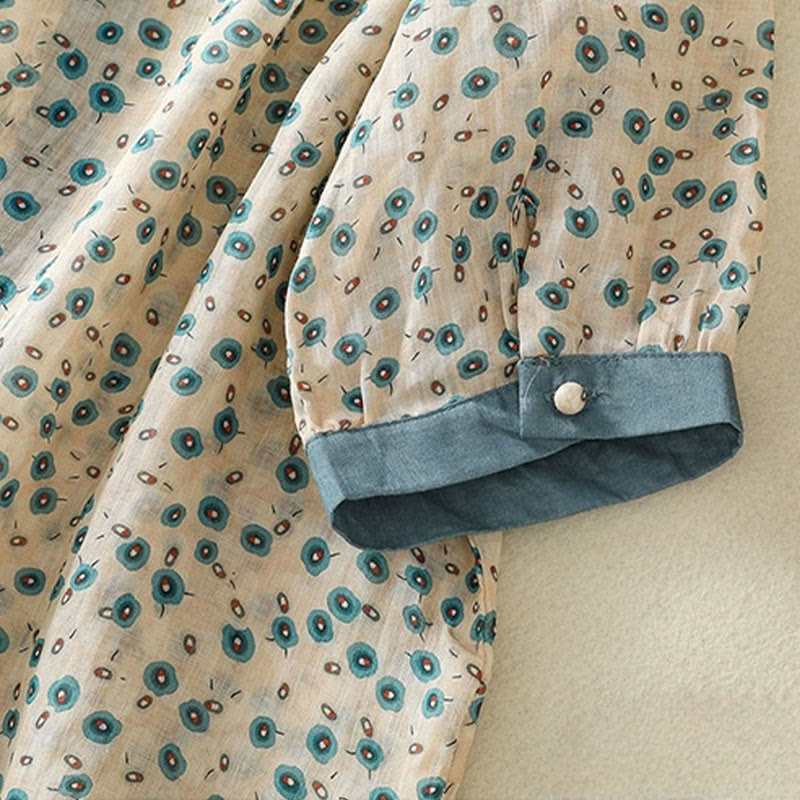 Chemise femme à manches mi-longues et boutons floraux imprimés de Buddha Stones - image 13