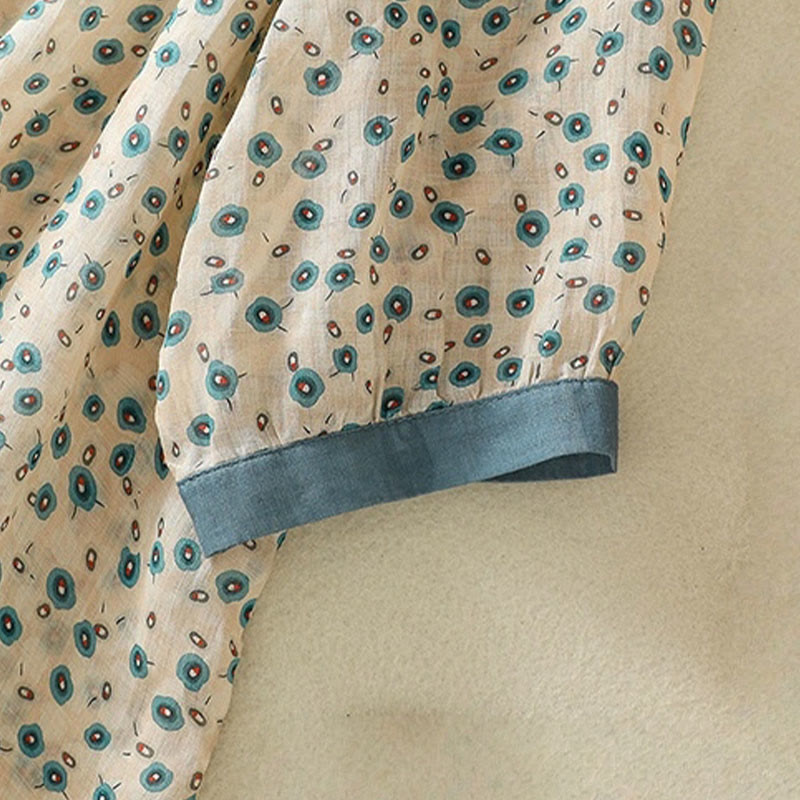 Chemise femme à manches mi-longues et boutons floraux imprimés de Buddha Stones - image 12
