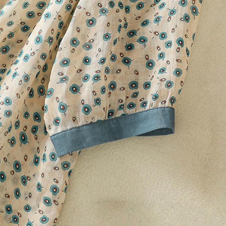 Chemise femme à manches mi-longues et boutons floraux imprimés de Buddha Stones - image 12