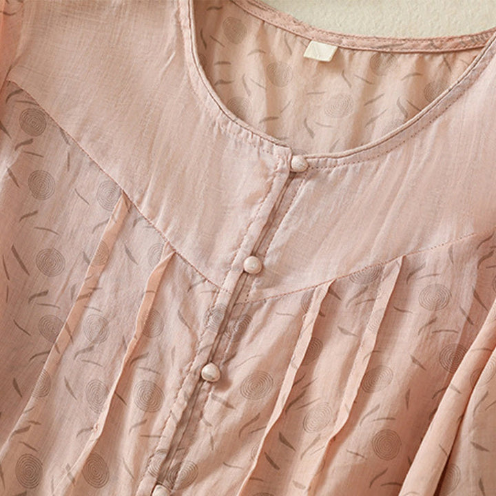 Chemise femme à manches mi-longues et boutons floraux imprimés de Buddha Stones - image 19