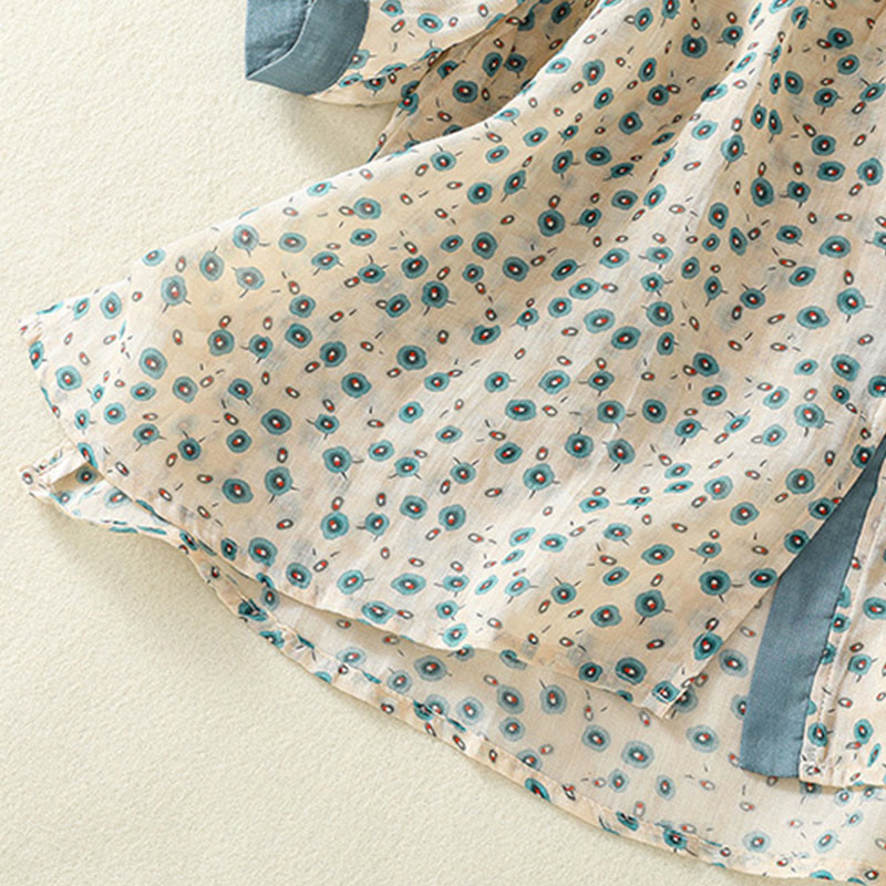 Chemise femme à manches mi-longues et boutons floraux imprimés de Buddha Stones - image 15