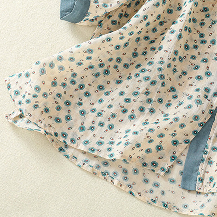 Chemise femme à manches mi-longues et boutons floraux imprimés de Buddha Stones - image 15