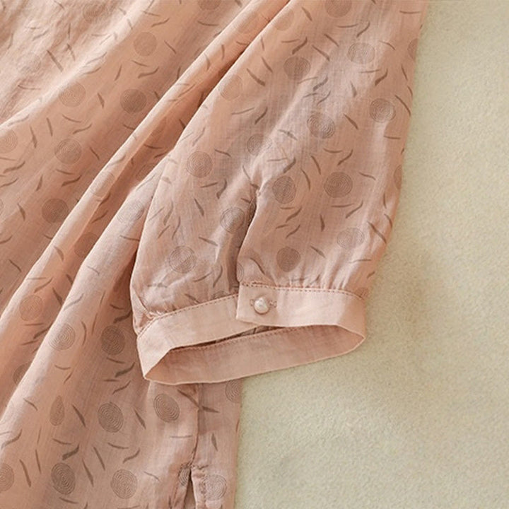 Chemise femme à manches mi-longues et boutons floraux imprimés de Buddha Stones - image 24