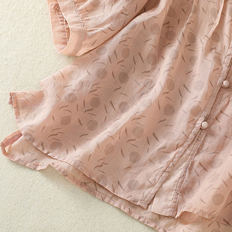 Chemise femme à manches mi-longues et boutons floraux imprimés de Buddha Stones - image 25