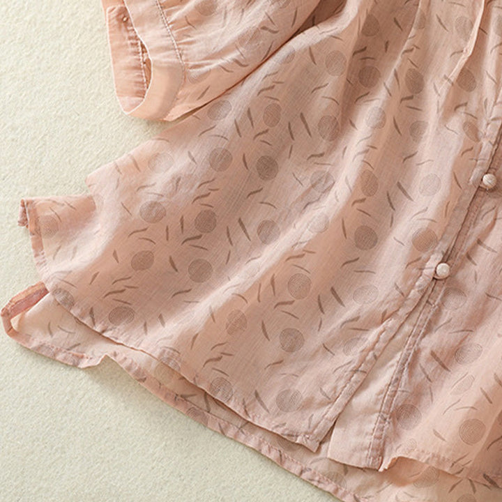 Chemise femme à manches mi-longues et boutons floraux imprimés de Buddha Stones - image 25