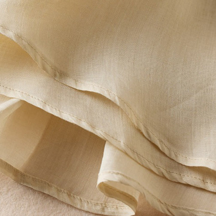 Chemise en coton et lin pour femme, style rétro uni, avec boutons et manches mi-longues, motif Buddha Stones - image 43