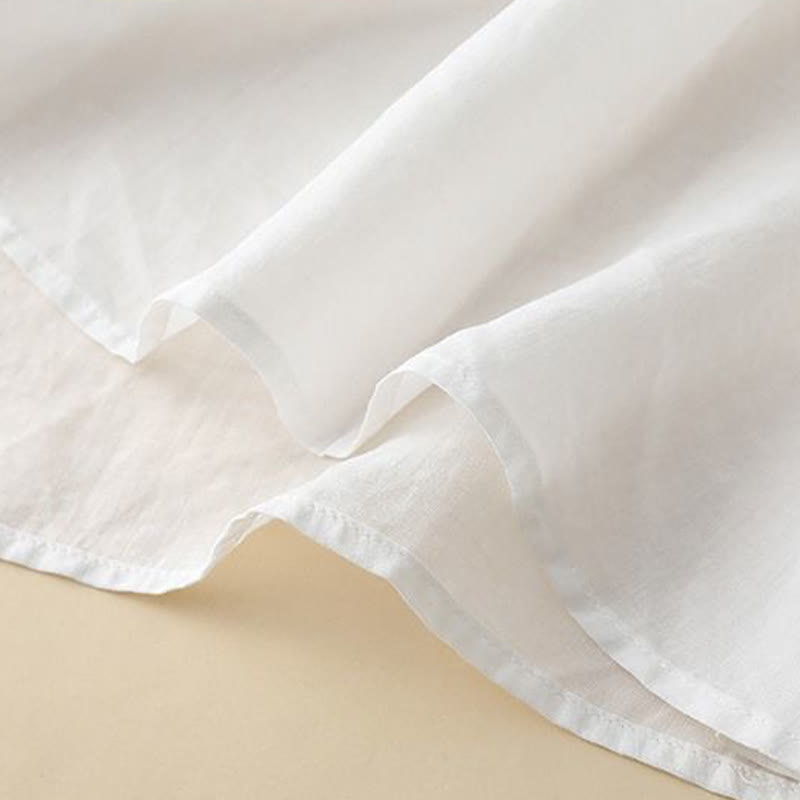 T-shirt d'été en coton et lin pour femme, brodé de Buddha Stones , manches trois-quarts lanterne - image 9